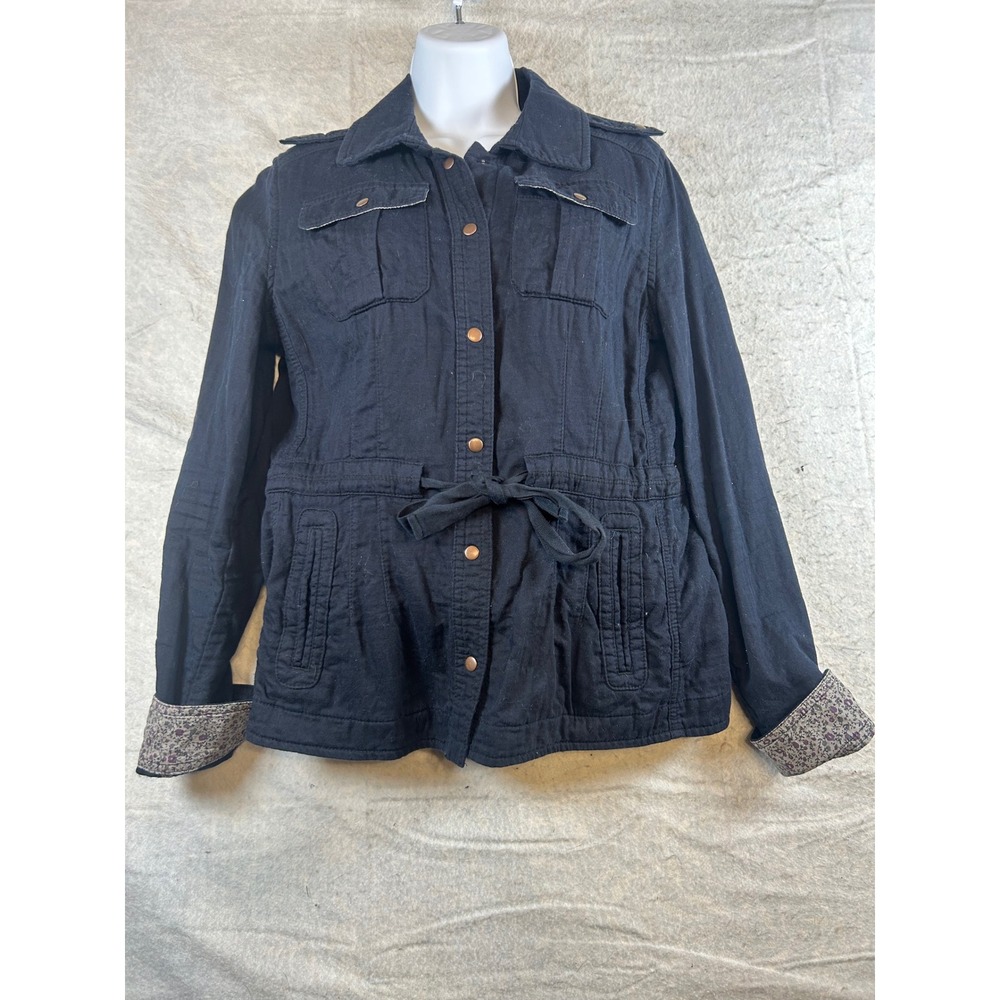Anthropologie Daughters of the Liberation‎ Women's Black Utility Jacket Size 10